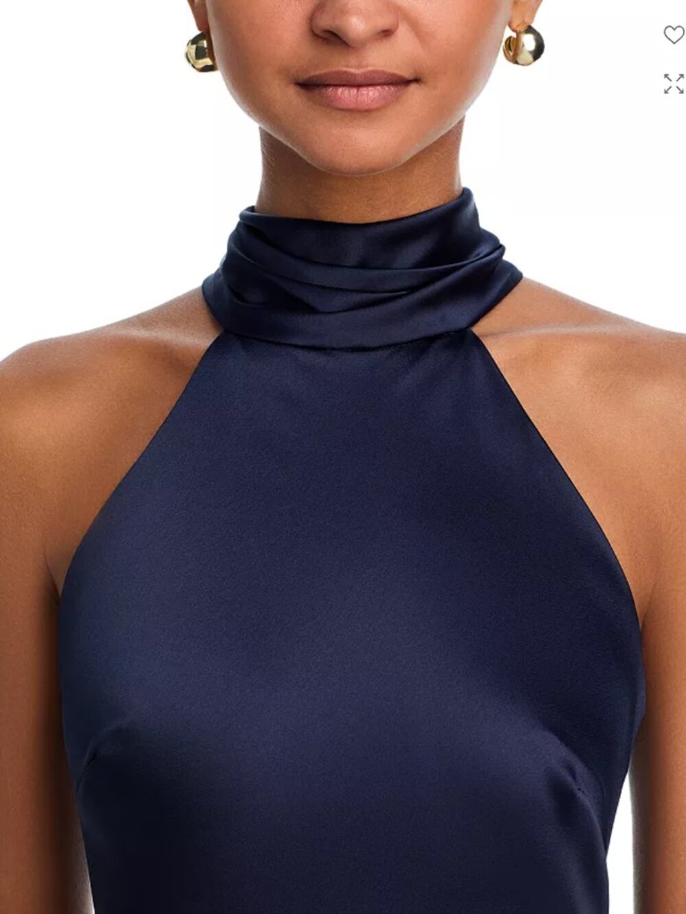 Aqua Sleeveless Satin Gown